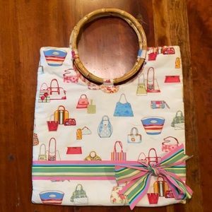 Cloth with bamboo handle purse